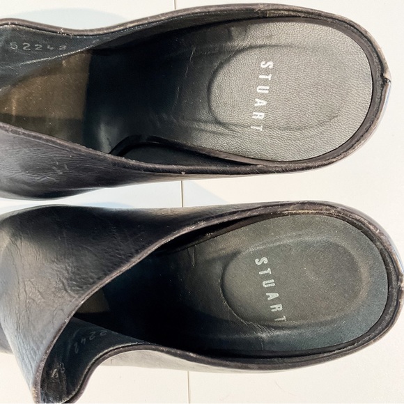 STUART WEITZMAN Black Leather Peep Toe Pumps - Picture 9 of 9